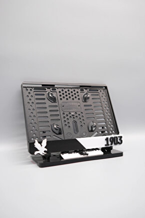 SİYAH BEYAZ TARAFTAR 3D KABARTMALI PLEKSİ MOTOR PLAKALIĞI