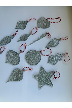 12 Adet epoksi yılbaşı ağacı süsleri