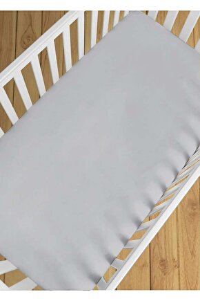 PREMİUM %100 NATÜREL COTTON 100x150 cm LASTİKSİZ GRİ  ÇARŞAF BED SHEET FOR BABY
