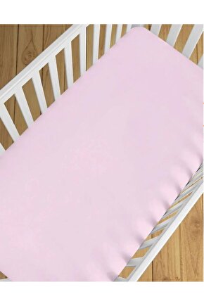 %100 NATÜREL COTTON 100x150 cm LASTİKSİZ  PEMBE  BEBE ÇARŞAFI BED SHEET FOR BABY