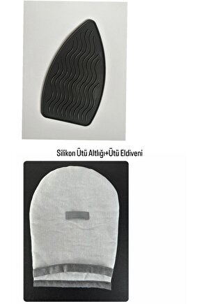 Silikon Ütü Altlığı+ Konfeksiyon Buhar Ütü Eldiveni (ütü masası bezi örtüsü kılıfı, DİKEY ÜTÜ)