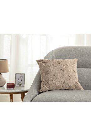 Rabbit Grid Kırlent 45x45 Cm Bej