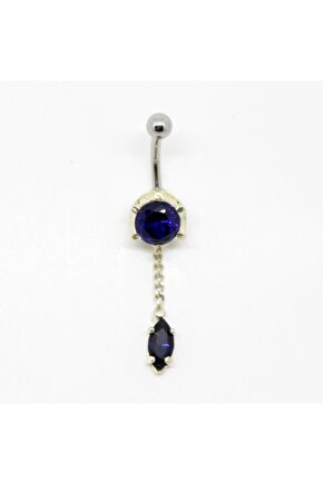 Sallantılı Lacivert Taşlı Pıercıng