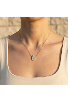 Işleme Detaylı Fatma Eli Kolye