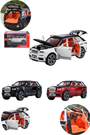Oyuncak Die-Cast Kutulu 1:32 Ölçek Kapıları Bagajı ve Kaputu Açılan Çek-Bırak Işık Ve Sesli RR Jeep