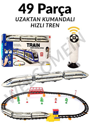 Oyuncak Uzaktan Kumandalı 49 Parça Işıklı 265 Cm Hızlı Tren Set