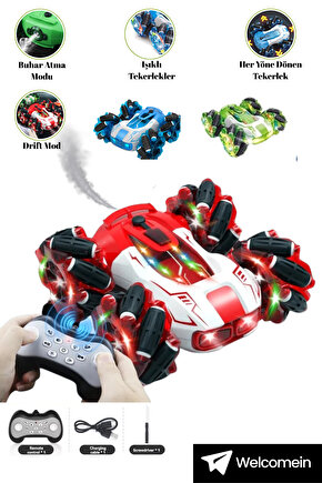 Uzaktan Kumandalı Full Fonksiyon Şarjlı Stunt Drift ve Akrobat Araba 360 Derece Dönen Stunt Araba +3