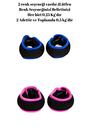 Neopren 0,5kg 0,25x2 Adet El Ve Ayak Ağırlığı Bileklik Fitness Kardiyo Koşu Fizik Tedavi