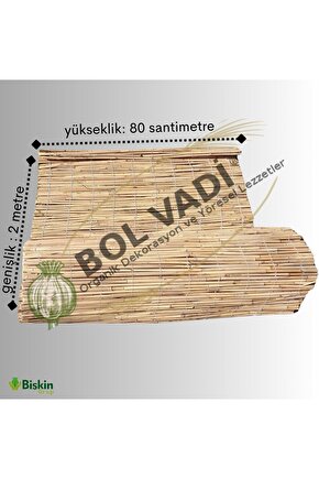 80cm X 2m Afyonkarahisardan Misina Ipli Doğal Bambu Kamış Çit,bahçe Çiti,hasır Çit, Gölgelik