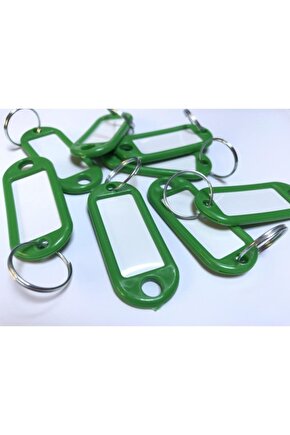 Plastik Anahtarlık 100 Adet Yeşil Renk Isimilik Kimlik Anahtarlık