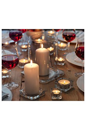 BLOK MUM 19 CM 70 SAAT + CAM MUM TABAĞI 10*10