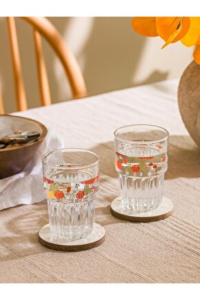 Renksiz Baskılı Cam Bardak Seti 4lü 380 Ml (W5)