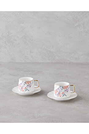 Misty Heaven New Bone China 4 Parça 2 Kişilik Kahve Fincan Takımı 90 ml Renkli