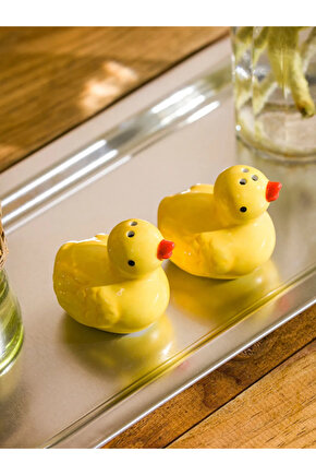 Ördek Figürlü Seramik Tuzluk Ve Biberlik