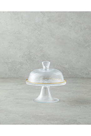 Glimmer Cam Ayaklı Sunumluk 16 cm Şeffaf-Gold