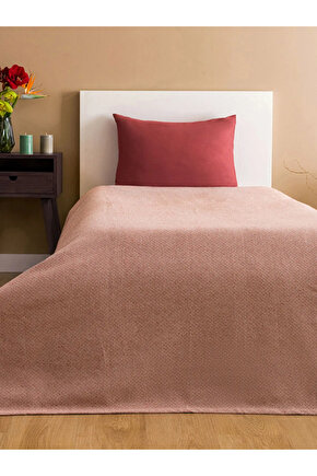 LCW HOME Kahverengi Kendinden Desenli Tek Kişilik Pike Seti