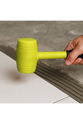 50lik Kauçuk Tokmak Fayansçı Tokmağı Çadır Zemin Sabitleme Çelik Seramik Döşeme Tadilat Sarı Renk