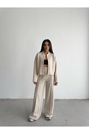 Kadın Modal Kumaş Paça Yırmaç Detaylı Alt üst Takım