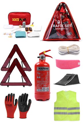 Üçgen Trafik Ve Ilk Yardım Seti Ekonomik - Tüvtürk Uyumlu Tüp 4 Yıl Garantili 2024 Üretim 2028 Son