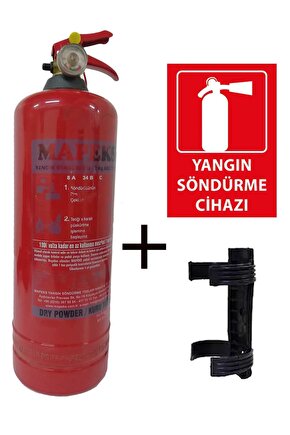 2kg Yangın Tüpü, Plastik Aparatı Ve Yangın Tüpü Levhası 3lü Set