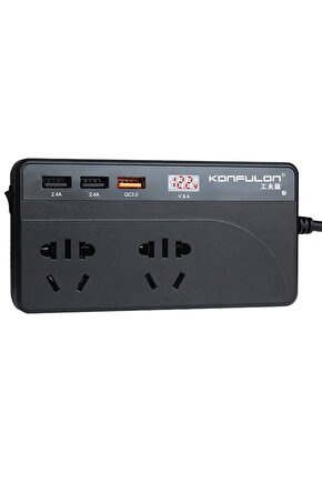 12 - 24 Volt Çakmaklıktan 220 Volta Yükselten İnvertör Şarj Cihazı 200 Watt BSN6-45T3