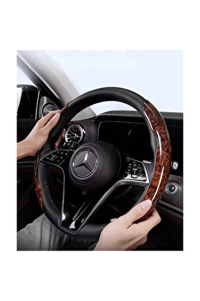 Ahşap Tasarımlı Direksiyon Simidi Koruma Kılıfı 2 Li