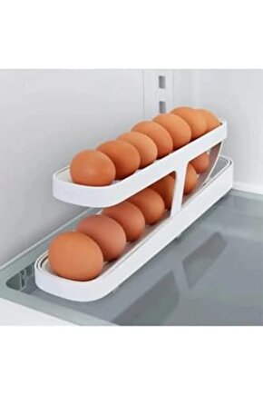 2 Katlı Otomatik Buzdolabı Yumurta Standı Yumurtalık Rafı Saklama Kabı Buzdolabı Organizer 1153473