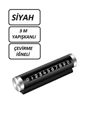 Alüminyum Çevirmeli Araç İçi Park Telefon Numaratörü Parkmatik (Siyah) Tüm Araçlara Uyumlu