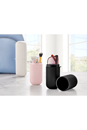 Smart Diş Fırçası Seyahat Çanta İçi Makyaj Kutusu Kalemlik Kabı Siyah