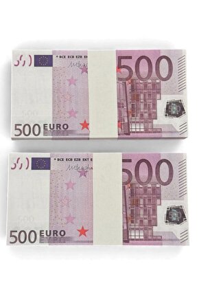 2 Deste 500 € Görünümlü Oyun Parası – Düğün Atma, Kına, Koleksiyon, Film Parası