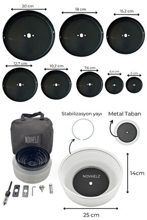 (NOV27) NOVHELZ VANTUZLLU, KÖRÜKLÜ PANÇ TOZ TUTUCU ve PANÇ SETİ (ÇANTALI) (NOV 27)