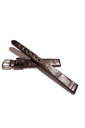 &Her Saate Uyumlu Hakiki Deri Saat Kordonu KOYU KAHVERENGİ 8 mm ( 427 )