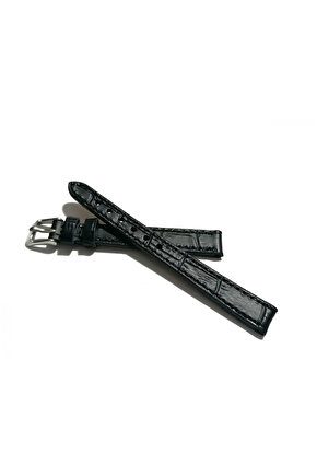 &Her Saate Uyumlu Hakiki Deri Saat Kordonu siyah 12 mm ( 415 )