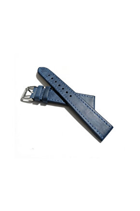 Klasik Saat Deri Kordon Saat Kayışı Mavi 18 mm (377 )