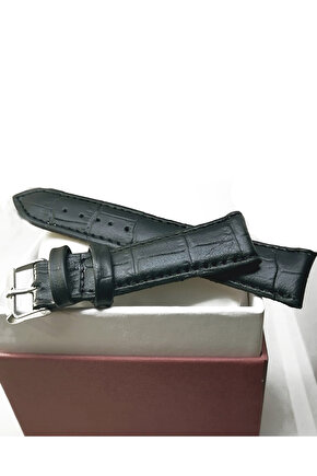 &Her Saate Uyumlu Hakiki Deri Saat Kordonu SİYAH MAT 20 mm ( 310 )