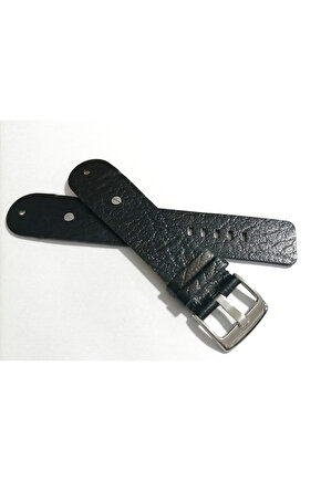 Dizel Uyumlu vidalı Saat Kordonu Hakiki Deri 26 MM  Siyah