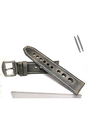 Tissot & Fossil & Panaray  Uyumlu Crayz Hakiki  Deri  24 mm  GRİ