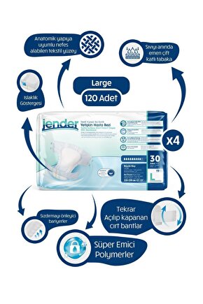 Bel Bantlı L 30lu 4 Paket 120 Adet