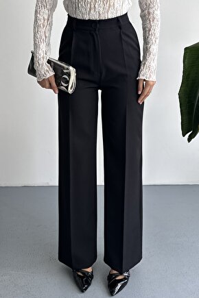 Kadın Palazzo Pantolon Oversize Orjinal Kesim - Yüksek Bel Geniş Paça Ofis ve Günlük Şık