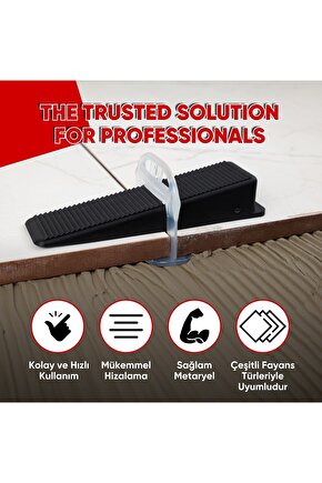 Fayans Seramik Seviye Tespit Derz Artısı Derz Klips Sabitleme Takozu 100 Adet