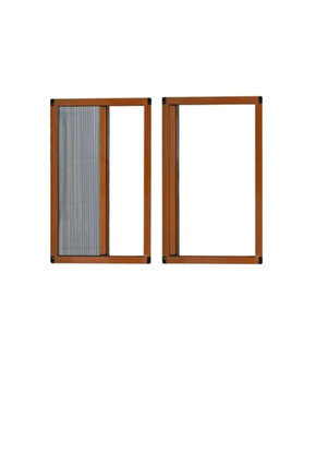 Plise Pileli Sineklik -(en:100 Cm X 207cm)- Kapı Sineklik Sürgülü Sineklik Koyu Kahve