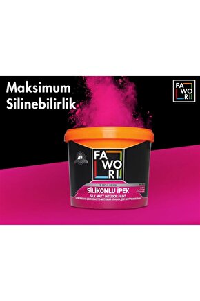 FAWORİ SİLİKONLU İPEK BOYA 2,5 LT YIKANABİLİR VE SİLİNEBİLİR