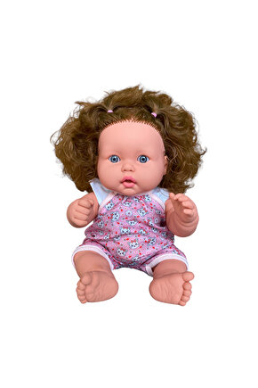 Tombul Türkçe Konuşan Kahverengi Saçlı Et Bebek Oyuncak (40 CM)