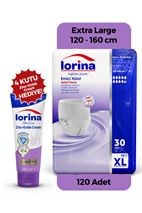 Emici Külot Hasta Bezi Xlarge 120 Adet - Bariyer Kremi Hediyeli