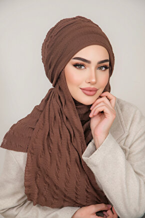 Kahve Kelebek Bone Şal