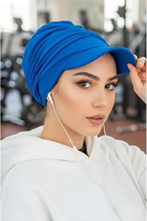 Saks Mavi Tesettür Şapka