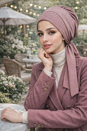 Bakır Çizgi Işıltılı Hazır Atkılı Bone