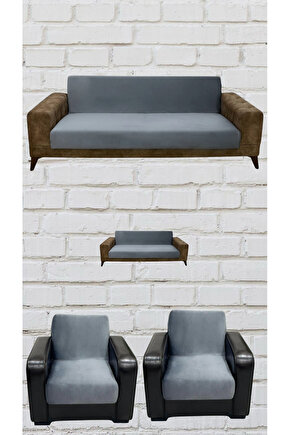 3+2+1+1 İtalyan Süet Kolsuz Koltuk Örtüsü ( RENK)