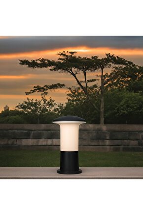 32 Cm Mantar Model Set Üstü Bahçe Armatürü | Siyah Dış Mekan | Ip54 Su Geçirmez | E27 Duylu