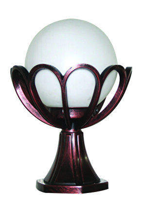 Set Üstü Yarım Çiçek Bahçe Aydınlatma Armatürü - Bakır Rengi